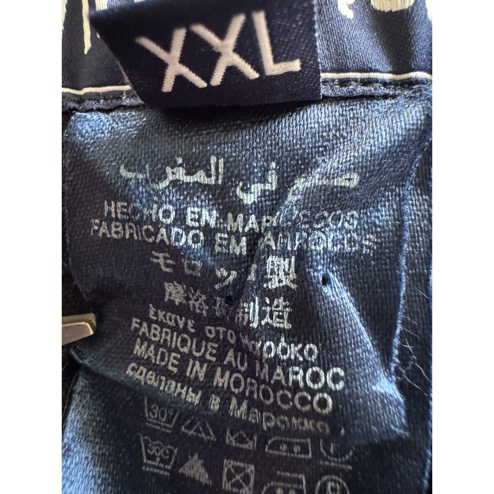 Vilebrequin Mens XXL 100% Linen Pull‑On Pants 33" Inseam Navy Blue Cargo Morocco - Picture 8 of 12